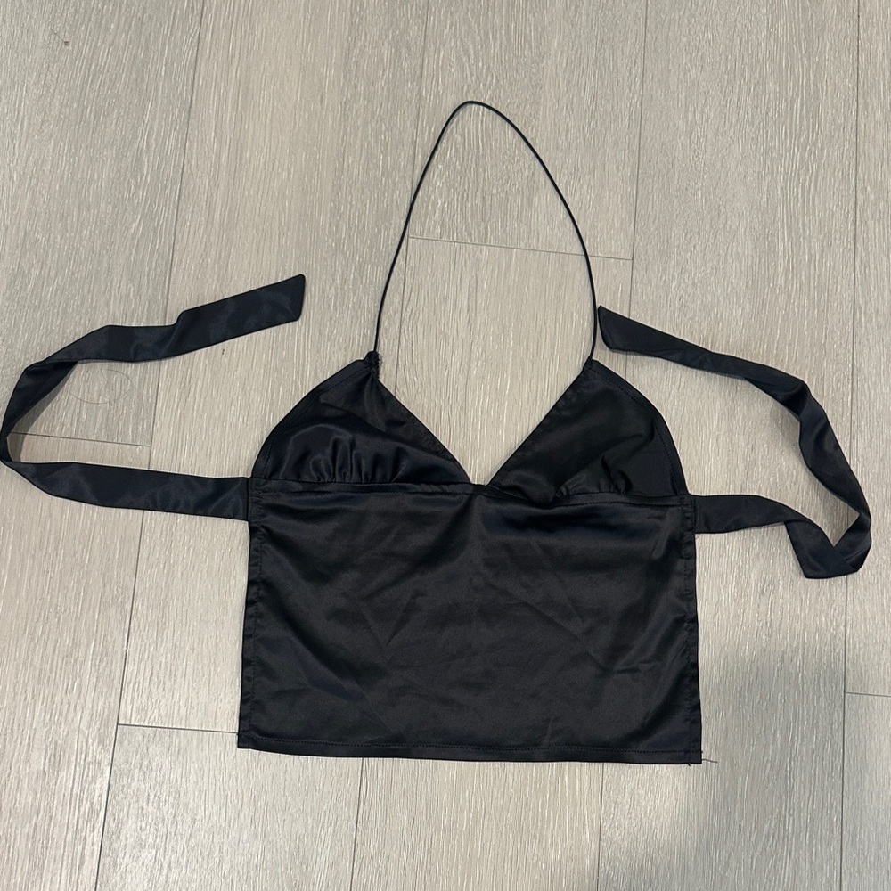 Black Halter Crop Top